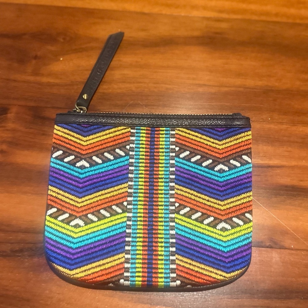 Cynthia Vincent Embroidered Leather Clutch
